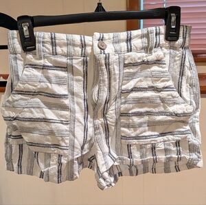 O'Neill White and Navy Striped Women's Cargo Shorts